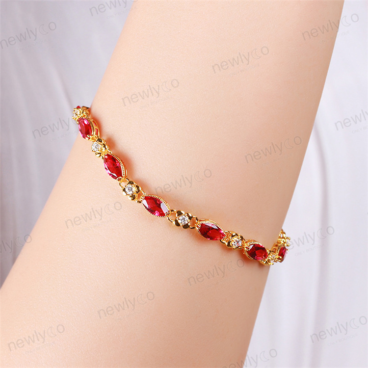 vintage imitation ruby bracelet - Y/AC34